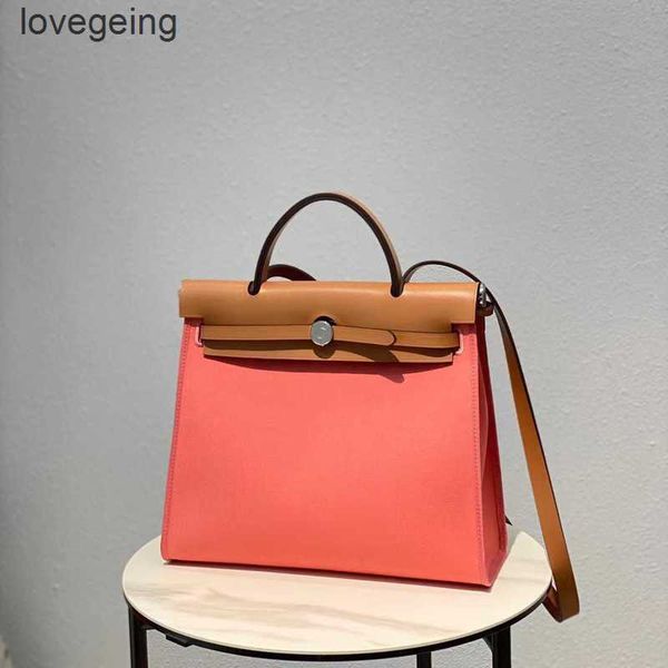 

designer bag 2023 bags h designer real shoulders waterproof kellies canvas bag leather herbag 31cm zipper one-shoulder cross tote women&#039