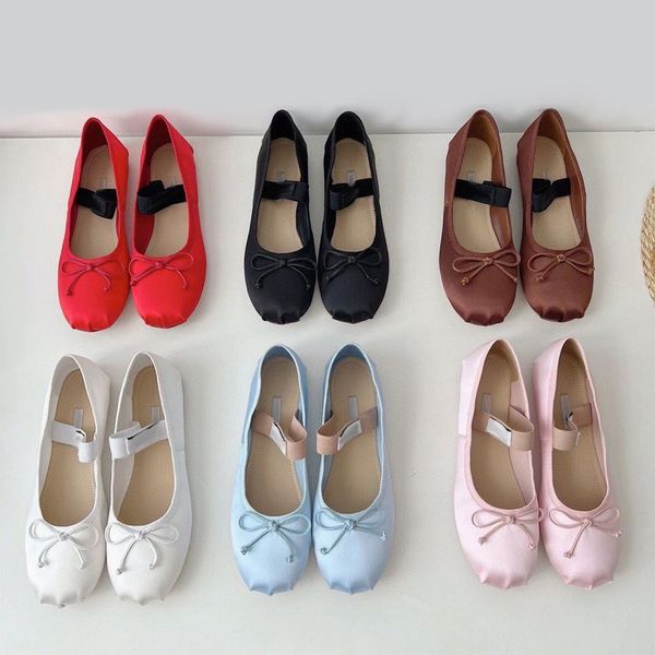 

women shoes sandals ballet flats bow cute designer shoes square toe, Black