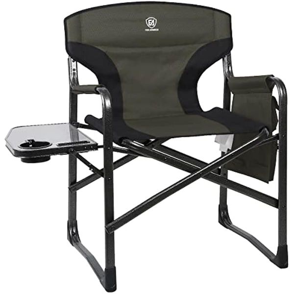 

ever advanced lightweight folding directors chairs outdoor aluminum camping chair with side table and storage pouch heavy duty supports 350l