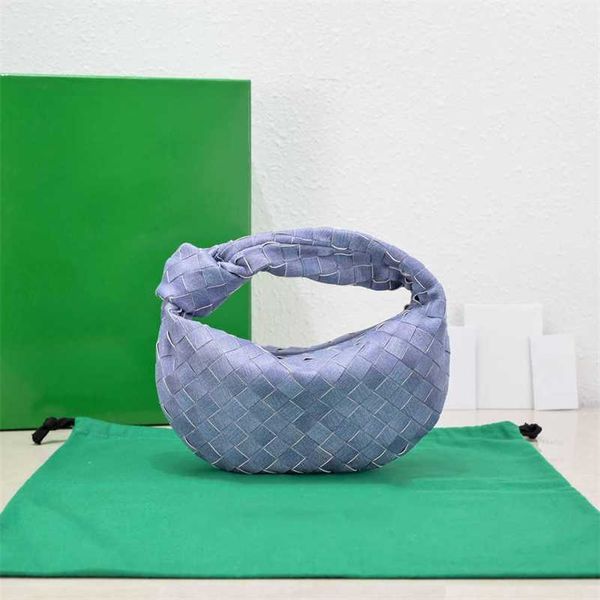 

designer bottegas bags venetas new jodie woven women's bag knot round underarm hobo arc mini leather handbag denim sheepskin