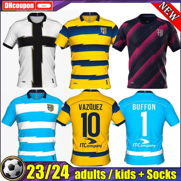 

22 23 portiere soccer jerseys special buffon parma goalkeeper calcio maglia 2022 2023 kuco mihaila inglese gervinho mihaila vazquez camiseta, Black;yellow