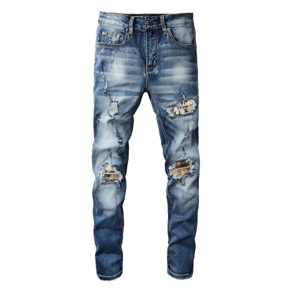 

2022 new arrivals amirs mens luxury designer denim jeans holes trousers jean coolguy biker pants man clothing #861 bzb, Blue