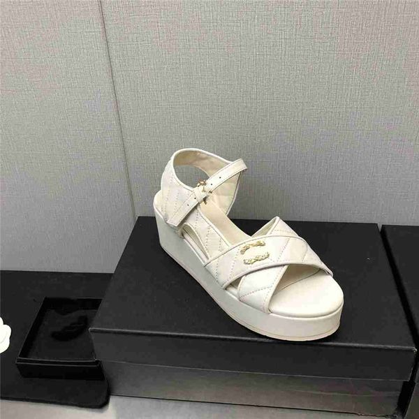 

summer popular women sandals 2023 channel luxury brand business dress wedding party leather high heels casual flat slippers 06-01, Black