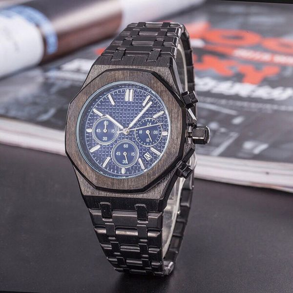 

men's women watch rose gold stanless steel 42mm vk chronograph quartz movement sports men watches c1-65, Slivery;brown