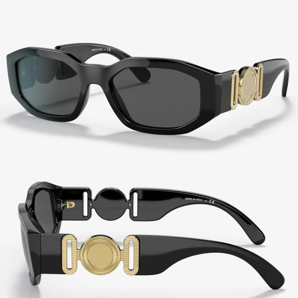 

4361gb1/87 53mm square sunglasses black-gold / grey lens designer goggle beach sun glasses retro small frame luxury design uv400 with box, White;black