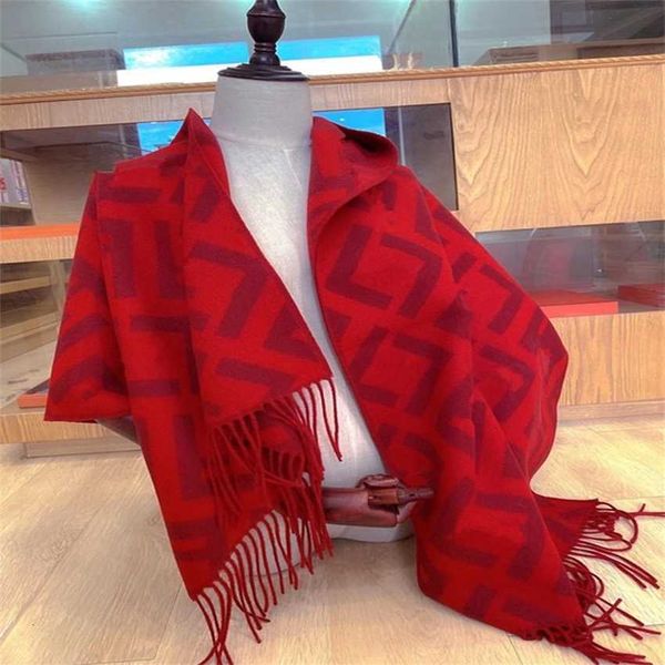 

high version classic letter old flower scarf wool cashmere fashion large shawl warm and fashionable in winter, White;black