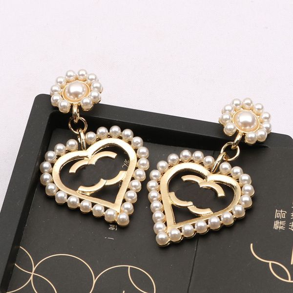

gold designer earrings ear stud designers brand geometry letters women crystal rhinestone pearl earring wedding party jewerlry gift, Golden;silver