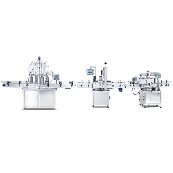 ZONESUN ZS-FAL180X8 Automatic Liquid Filling Capping Labeling Machine 4-Head Piston Pump Bottle Vial Packaging Line with Robotic Arm