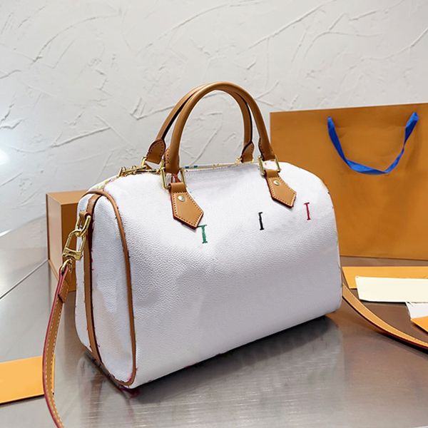 

pillow bag old flower tote handbag crossbody bag clutch handbags canvas leather speedy 30cm removable shoulder strap zipper closure colored