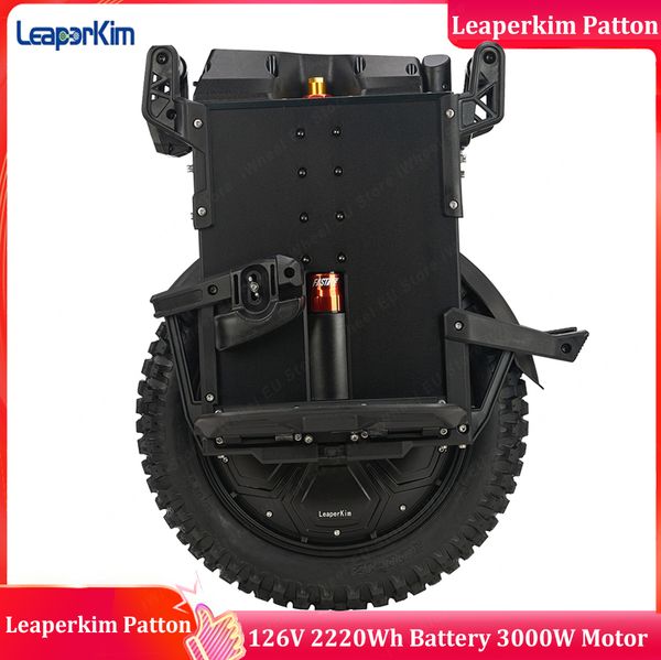 

leaperkim veteran patton electric unicycle 126v 2220wh battery 3000w motor 18inch tire 80mm travel shock suspension electric wheel