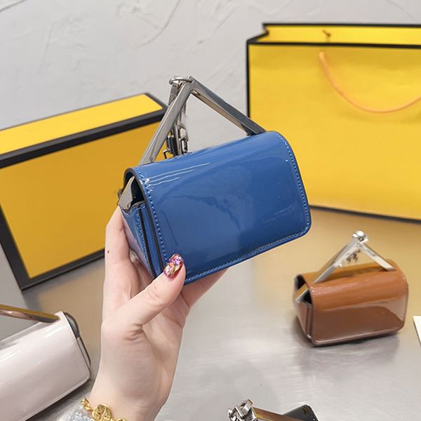 

chains tote beach bag crossbody shoulder bags flap handbag purse patent leather mini axillary underarm plain women pocket adjustable strap r