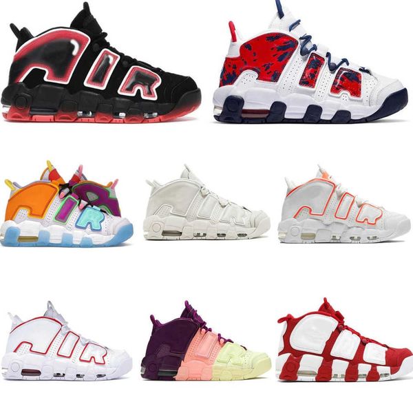 

basketball shoes mens more uptempos 96 total scottie pippen white varsity red green multi-color black bulls university blue unc uk airs