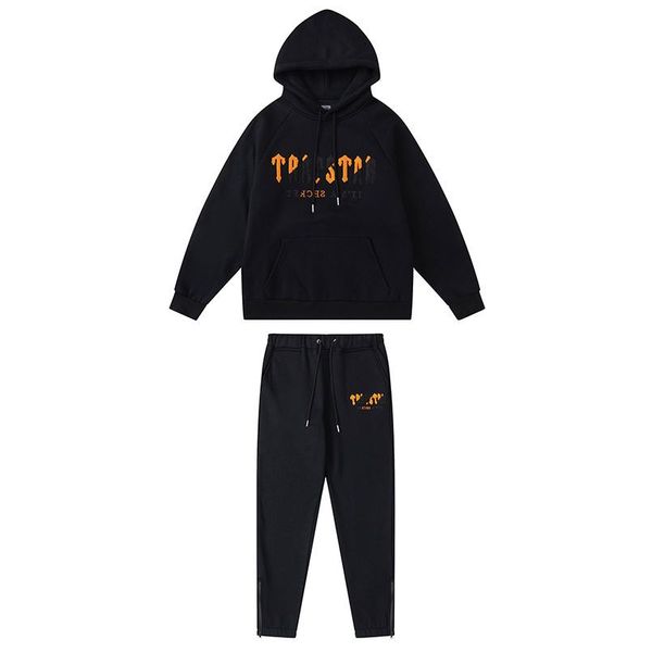 

hoodie trapstar tracksuits jackets with pants choice tracksuit tech casual jogger suit set training wear hoodie asian size comfortable fabri, Black