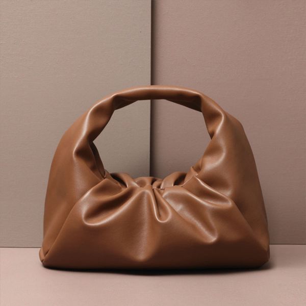 

evening bags monogrammed letters pouch genuine soft leather women cloud bag handbag fashion hand purse clutch bag dumpling shoulder bag 2303