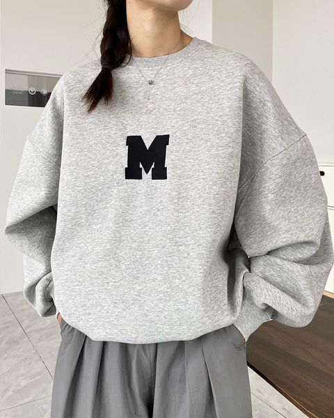 

women's hoodies sweatshirts embroidered design sweater women's autumn and winter round neck oversize wind thin women 230316, Black