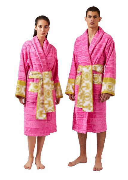 

cotton men women bathrobe sleepwear long robe designer letter print couples sleeprobe nightgown winter warm pajamas