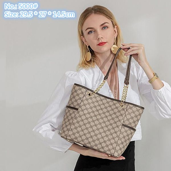 

factory wholesale ladies shoulder bags classic retro print tote bag large-capacity wear-resistant leather handbag simple joker khaki fashion