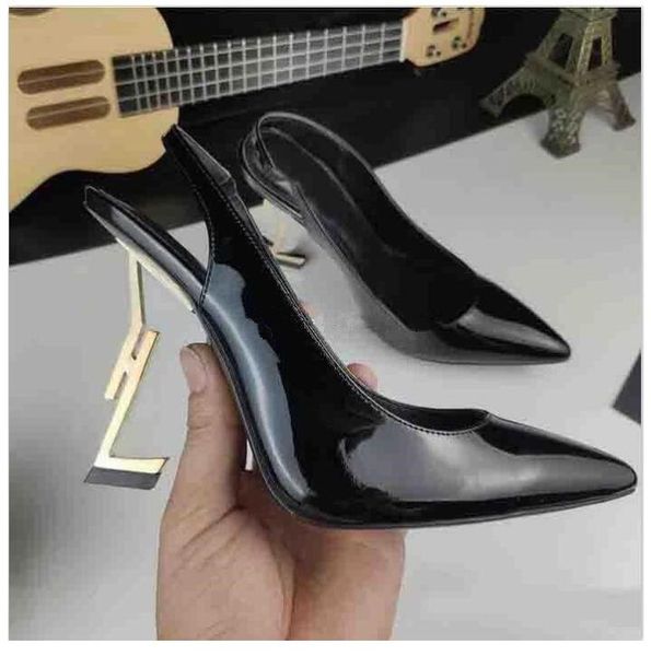 

with box classics women shoes sandals fashion beach dress shoes alphabet lady sandals leather bright leather bandage wrap heel high heel sho, Black