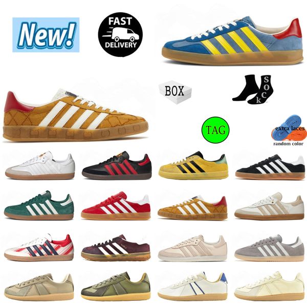 

fashion women mens samba shoes vegans gazelles designer sneakers wales bonner cream green suede black white gum pink velvet mexico trainers