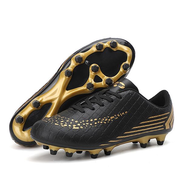 

dress shoes men football shoes children soccer boots high athletic big size cleats training sneakers sport outdoor boys kids 230316, Black