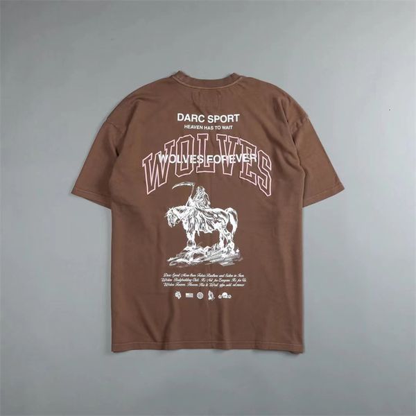 

mens tshirts darc sport wolves skull print t shirt mens 100% cotton tshirts summer skateboard short sleeve tee boy skate tshirt 230316, White;black