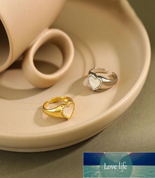 

925 sterling silver love heart shell ring for women gold silver fashion party wedding jewelry finger ring gift sr9527129313