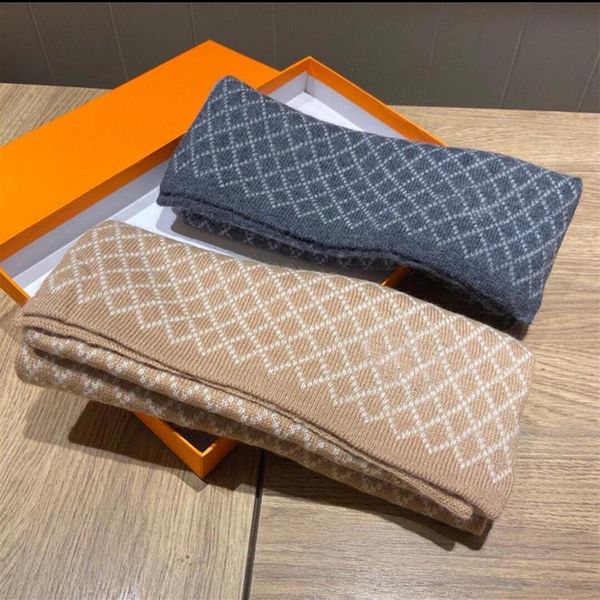 

designer men's wool scarf 100% knitted wool casual business shawl apricot grey no box320x, Blue;gray