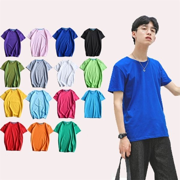 

men s t shirts summer fashion crew neck thin short sleeve candy color cotton t shirt yf029 230314, White;black