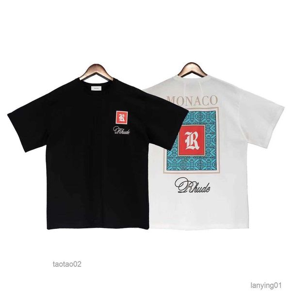 

summer men t shirts designers short sleeve t-shirt mens rhude polos outdoor sports fitness crewneck round quick-drying4xh6, White;black