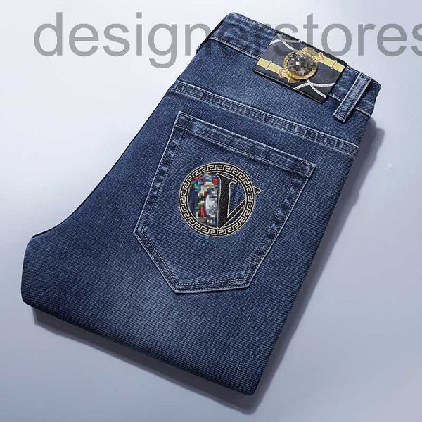 

men's jeans designer spring and summer jeans men's autumn slim pants mbva, Blue