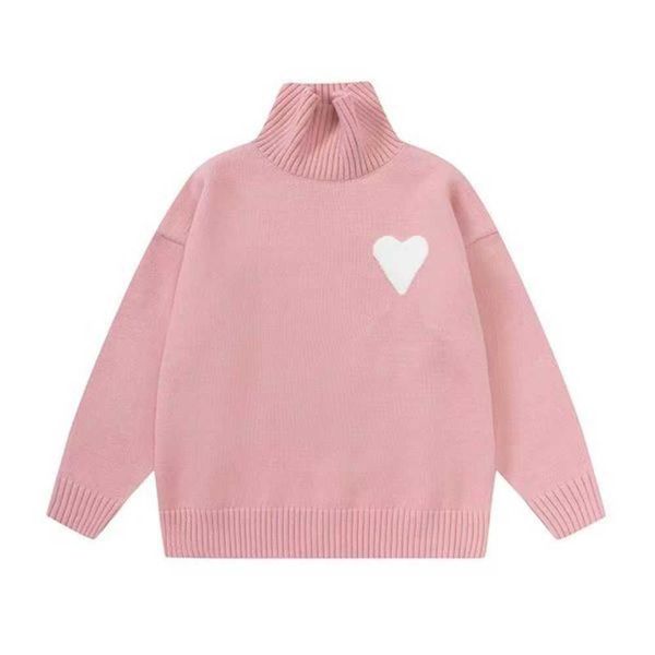 

23new men's sweaters fashion designers amis paris man woman turtleneck luxury brands cardigan womens long sleeve clothes pullover t6ta, White;black
