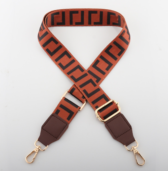 

wide shoulder strap single shoulder crossbody letter pattern bag strap ethnic wind long shoulder strap adjustable bags strap fashion women b, Black