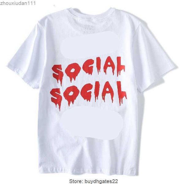 

fashion brand short-sleeved t shirts mesh red ins same dissolving letter anti soclal club cotton round neck t-shirt for men and womenb4z9b4z, White;black