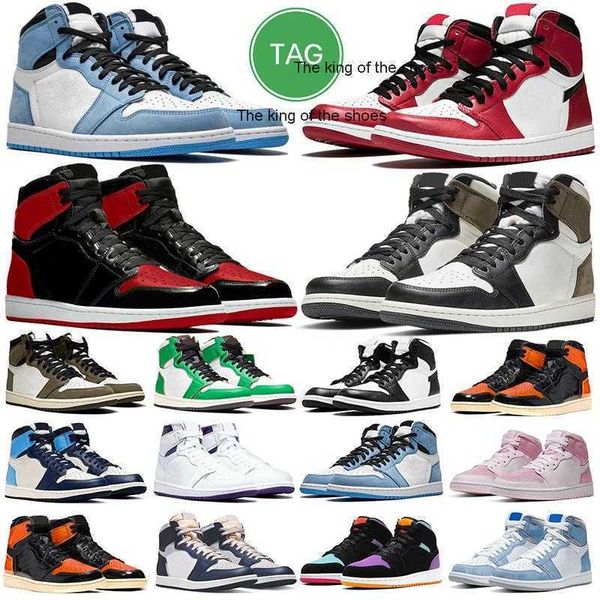 

2023 og2023 og mens jumpman 1 high basketball shoes 1s chicago heritage university blue royal patent bred atmosphere dark mocha brotherhood, Black