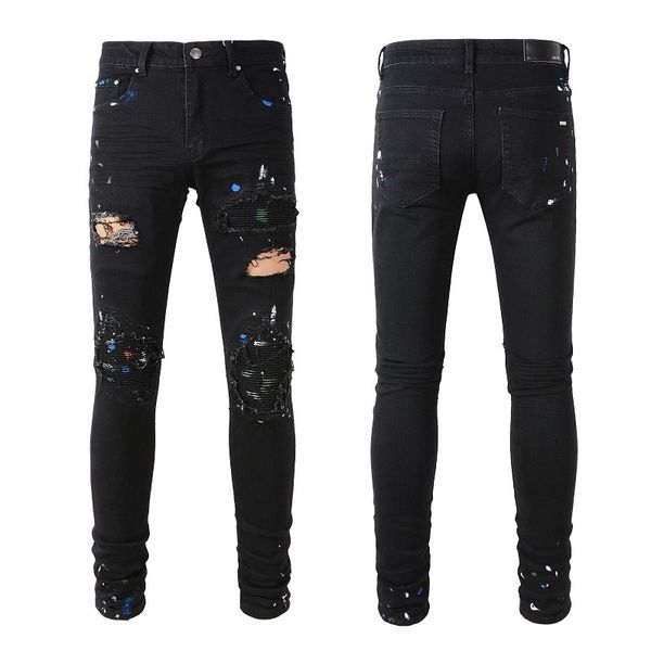 

2023 new arrivals mens luxury designer denim jeans holes trousers jean coolguy biker pants amiris amirs man clothing #889, Blue