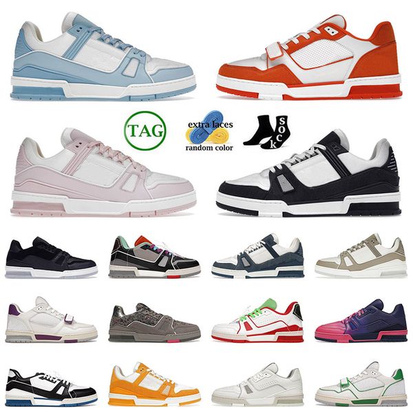 

shoes women luxury virgil trainer leather lace up platform sole black white unc letter overlays sneakers suede loafers size 36-45
