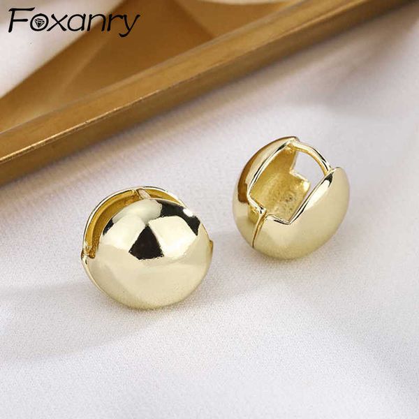 

charm anry prevent allergy silver color earrings for women new fashion france gold plated round shape earrings party jewelry l230315, Golden