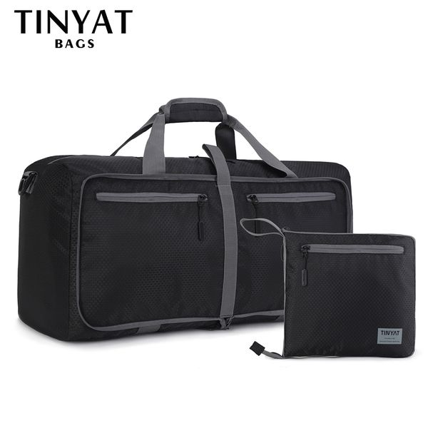 

stuff sacks tinyat men folding travel bag protable women tote bag large capacity waterproof nylon travel duffel bag black luggage male 23031
