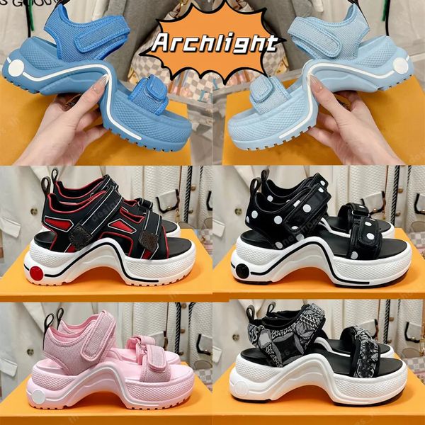 

italy designer sandal archlight sandals women platform shoes ankle buckle strap flip flop outdoor rubber slides trainer shoe pool slide, Black