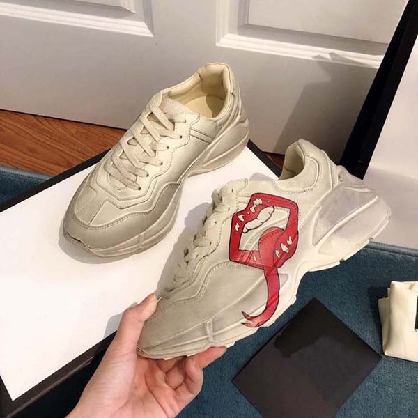 

luxury casual shoes designer womens sports shoes retro sport smooth calfskin mesh round lace up can pair with and casual shoes 35-44