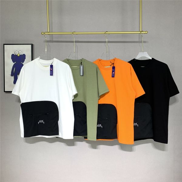 

2023ss fashion t-shirt men's plus tees front black pockets women casual t shirt tee, Black;brown
