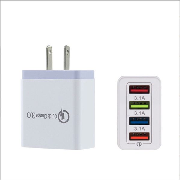 

4 ports usb charger bluetooth usb adapter quick charger 3.0 5v 3a fast charging wall charger adapter eu us plug for iphone samsung tablet sm
