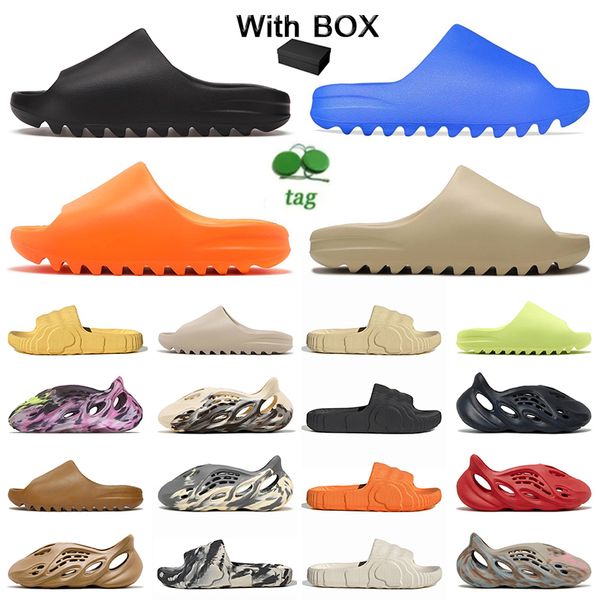 

for slippers mens womens foam runners designer slides bone onyx flax pure summer sandals stone sage sand mx carbon sliders famous beach shoe, Black