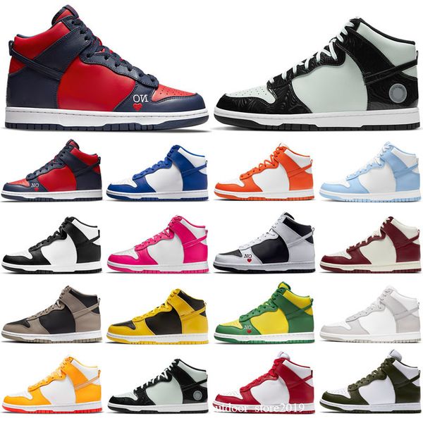 

men women sb running shoes sneakers high white panda grey fog unc varsity glow laser orange syracuse kentucky coast candy casual trainers 36