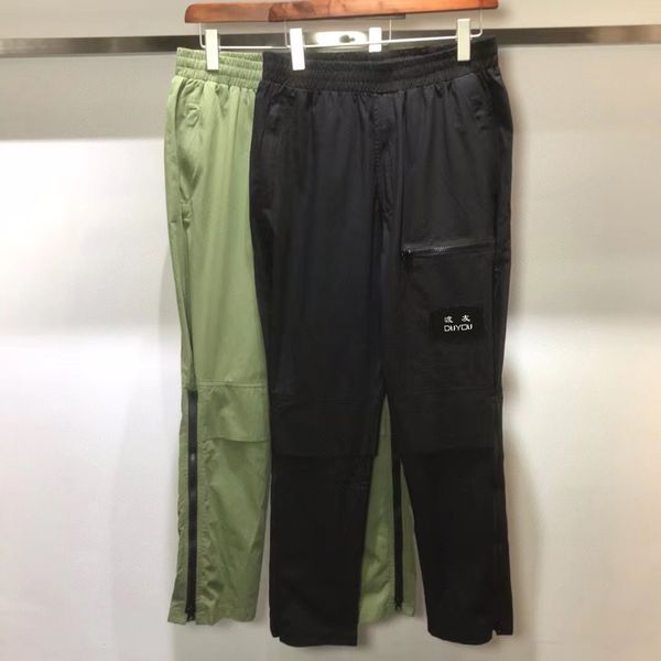 

duyou men's pants brand designers pants metal nylon pocket embroidered badge casual trousers thin reflective pants size m-2xl 0071, Black