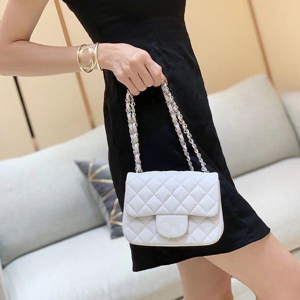 

designer flap bags luxury shoulder bag 17cm 1:1 quality handbag sheepskin crossbody bags with box mc006