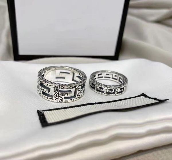 

2022 fashion band rings vintage great wall pattern designer trendy 925 silver ring for women wedding rings men jewelry3683257