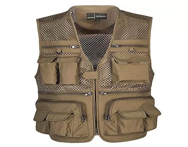 

tactical vest coat fashion men039s summer pographer waistcoat mesh work sleeveless jacket tool many pocket vest male5673847, Black;white