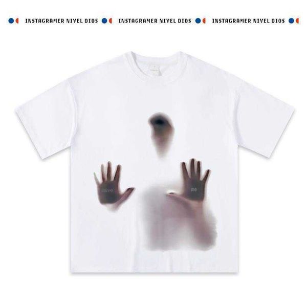 

men's t-shirts fashion brand unreal portrait fashion short t-shirt high street hip hop oversize loose unisex, White;black