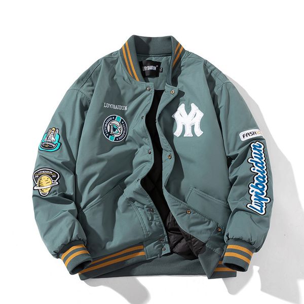 

men's jackets american street baseball autumn and winter couples embroidered thickened single breasted fashion cotton 230317, Black;brown
